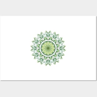 Summer Green Leaf Mandala Posters and Art